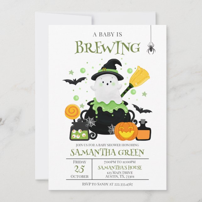 Convite Um bebê está a criar Chá de fraldas de Dia das Bru (Frente)