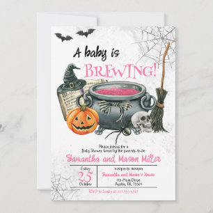 Convite Um bebê está a criar Chá de fraldas de Halloween