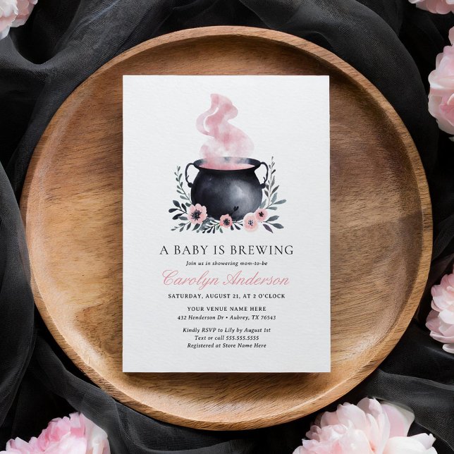 Convite Um bebê está a criar Chá de fraldas de Halloween (Criador carregado)