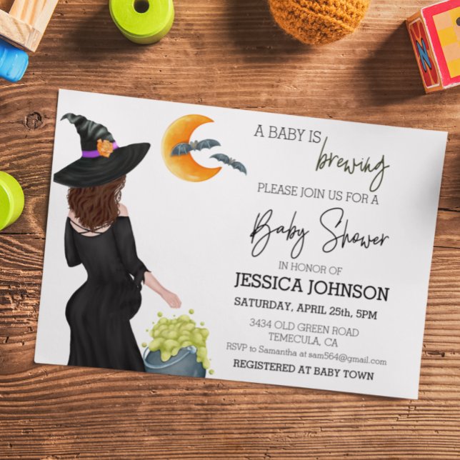 Convite Um bebê está a criar feitiçaria personalizada (Criador carregado)