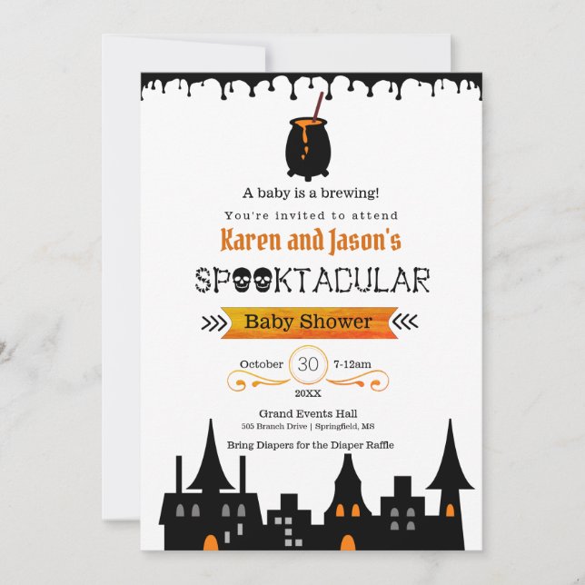 Convite Um bebê está a fazer chá de fraldas (Frente)