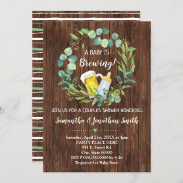 Convite Um bebê está criando casais chás de fraldas