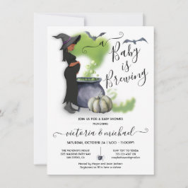 Convite Um Bebê está criando Chá de fraldas de Bruxas Gráv