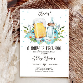 Convite Um bebê está criando Chá de fraldas de código azul