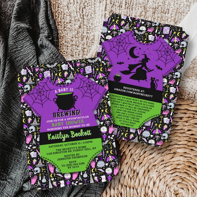 Convite "Um Bebê Está Criando" Chá de fraldas moderno de H (Criador carregado)