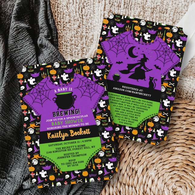 Convite "Um Bebê Está Criando" Chá de fraldas moderno de H (Criador carregado)