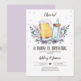 Convite Um Bebê está criando Chá de fraldas verde