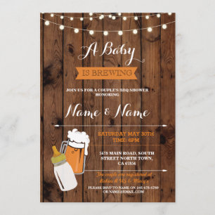Convite Um bebê está fabricando cerveja cervejas do chá