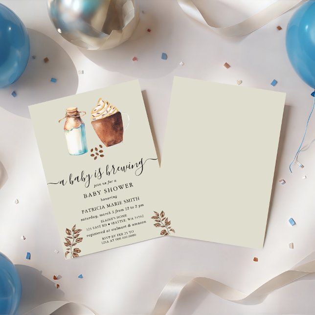 Convite Um Bebê Está Fazendo Café E Chá de fraldas De Leit (Criador carregado)