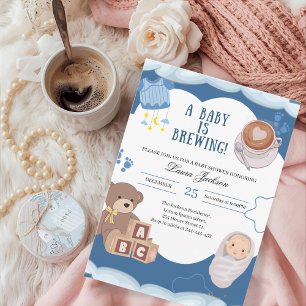 Convite Um Bebê Está Fazendo Chá de fraldas De Café