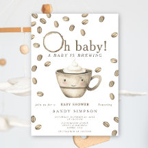 Um Bebê Está Fazendo Chá de fraldas De Café Kawaii