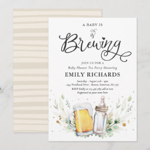 Convite Um Bebê Está Fazendo Chá de fraldas De Cerveja 