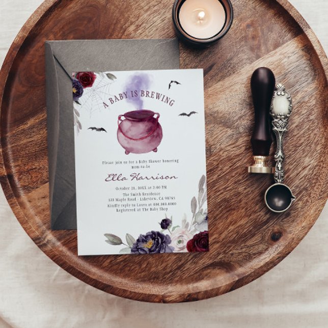 Convite Um Bebê Está Fazendo Chá de fraldas De Halloween (Criador carregado)