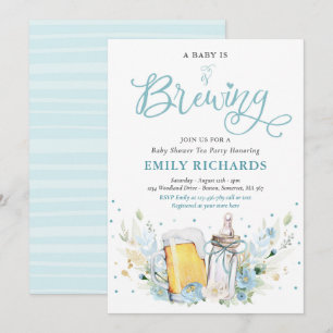 Convite Um Bebê Está Fazendo Garrafa E Chá de fraldas D