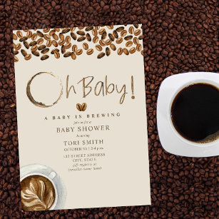 Convite Um Bebê Está Fazendo Um Chá de fraldas De Café