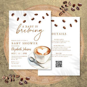 Convite Um Bebê Está Preparando Café Chás de Bebê Tudo em