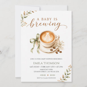 Convite Um Bebê Está Preparando Café Chuvinha de Bebê Neu