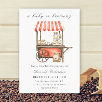 Um Bebê Está Preparando Carrinho de Café Chá de Be
