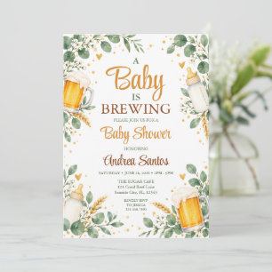 Convite Um Bebê Está Preparando Cerveja Tema Cervejaria Rú