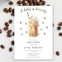 Um Bebê Está Preparando Chá de Bebê de Café Gelado