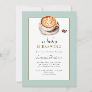 Convite Um Bebê Está Preparando Xícara de Café - Chá de Be