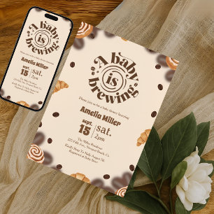 Convite Um Bebê Está Sendo Preparado Chá de Bebê Café