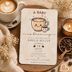 Convite Um Bebê Está Sendo Preparado Churrasco de Café Fof