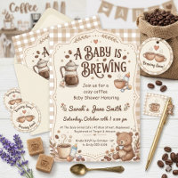 Um Bebê Está Sendo Preparado Gingham Café Gênero N