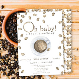Convite Um Bebê Está Sendo Preparado Oh Bebê Grãos de Café