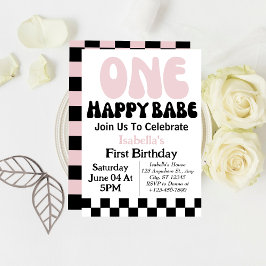 Convite Um Bebê Feliz Menina Personalizada 1º Primeiro Ani