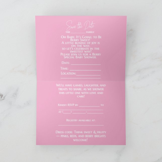 CONVITE UM BEBÊ GOSTOSO DE MORANGO ESTÁ A CAMINHO (Interior)