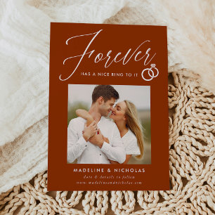 Convite Um belo Anel para o Noivado de ferrugem