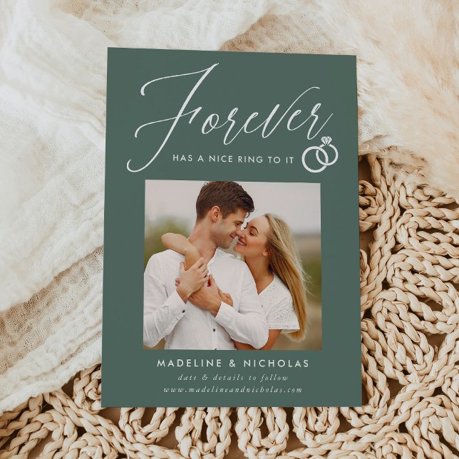 Convite Um belo Anel Para Ti Noivado Sage (Criador carregado)