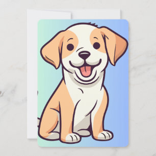 Convite Um belo desenho animado com sorriso alegre