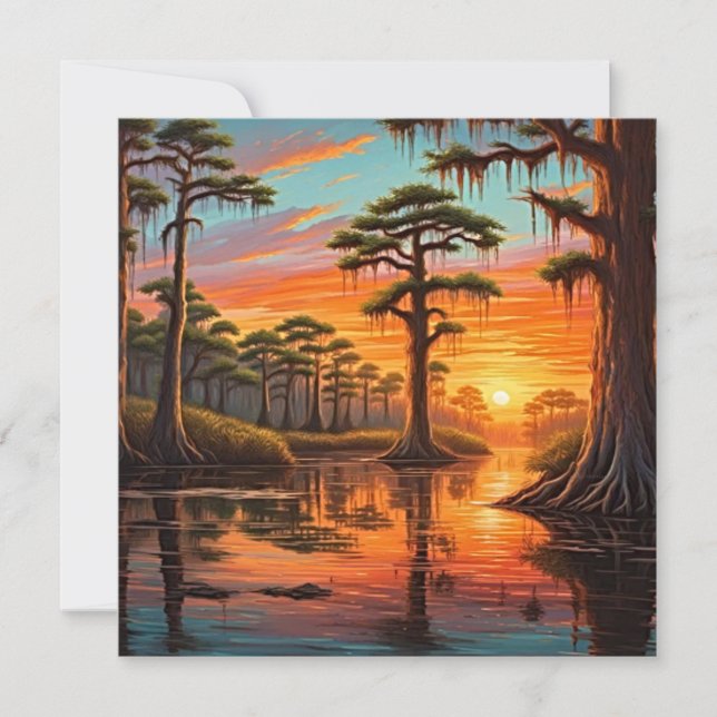 Convite Um belo pôr do sol no Bayou (Frente)