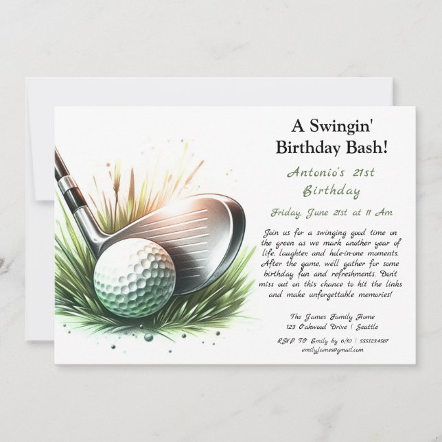 Convite Um Bicho de Aniversário de Swingin para Diversão! (Frente)