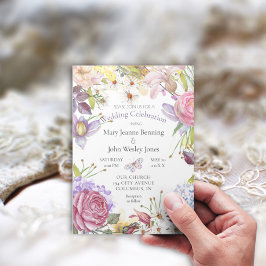 Convite Um Bit Boho Floral Sunny Weditation