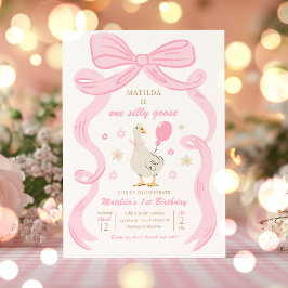 Convite Um Bobo de Festa de primeiro aniversario de Ganso 