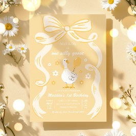 Convite Um Bobo de Festa de primeiro aniversario de Ganso 