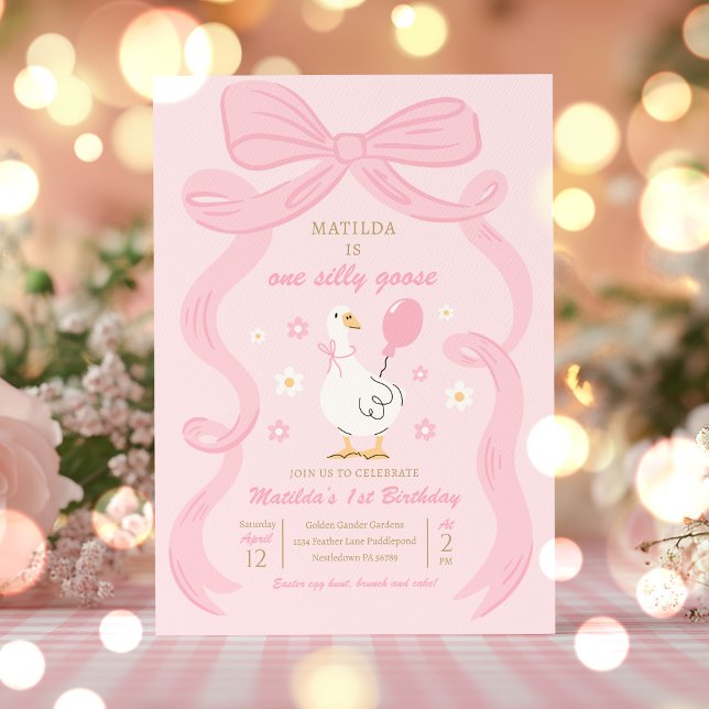 Convite Um Bobo de Festa de primeiro aniversario de Ganso  (Criador carregado)