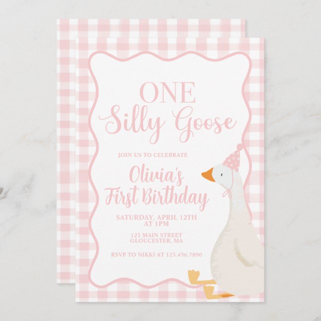 Convite Um Bobo fica rosa (Frente/Verso)