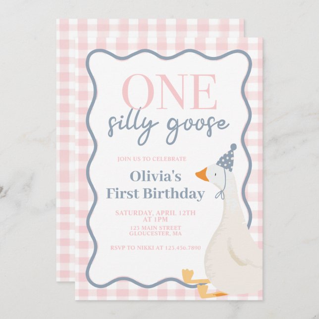 Convite Um Bobo fica rosa (Frente/Verso)