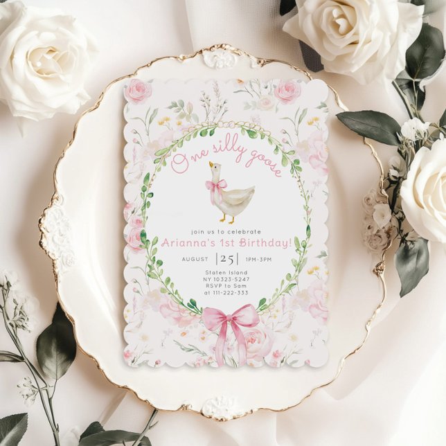 Convite Um Bobo ganha Arco rosa-rosado primeiro aniversari (Criador carregado)