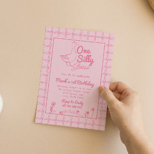 Convite Um Bobo Ganha Rosa Rosa 1rua Primeiro Aniversário