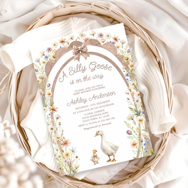 Convite Um Bobo ganso com Chá de fraldas (Criador carregado)