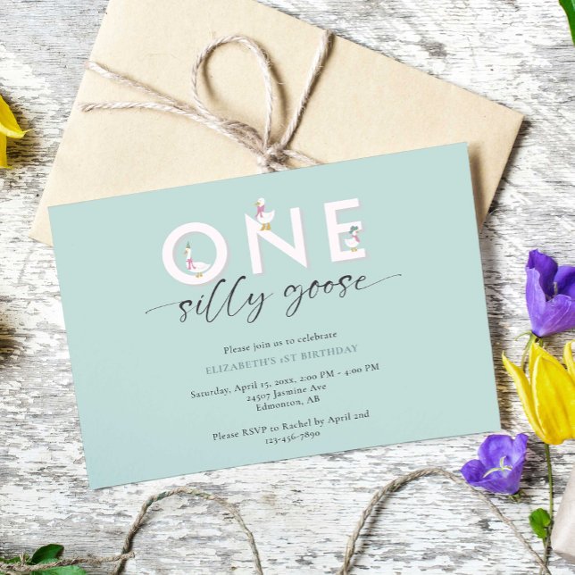 Convite Um Bobo ganso primeiro aniversario (Criador carregado)