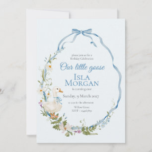 Convite Um Bobo Pequeno Ganso Aquarela