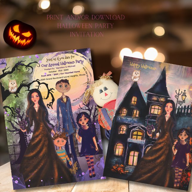 Convite Um bom tempo para a família. Feliz Halloween (A Wicked good family time- Happy Halloween Invitation)