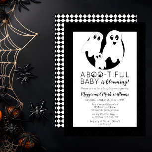 Convite Um BOO - Bebê atrevido é Chá de Halloween flore
