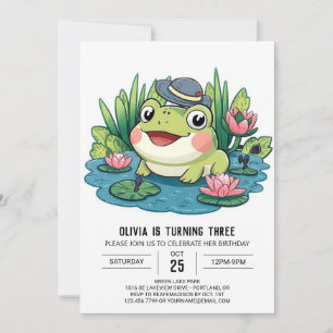 Convite Um brilhante aniversário digital de Sapo fantástic